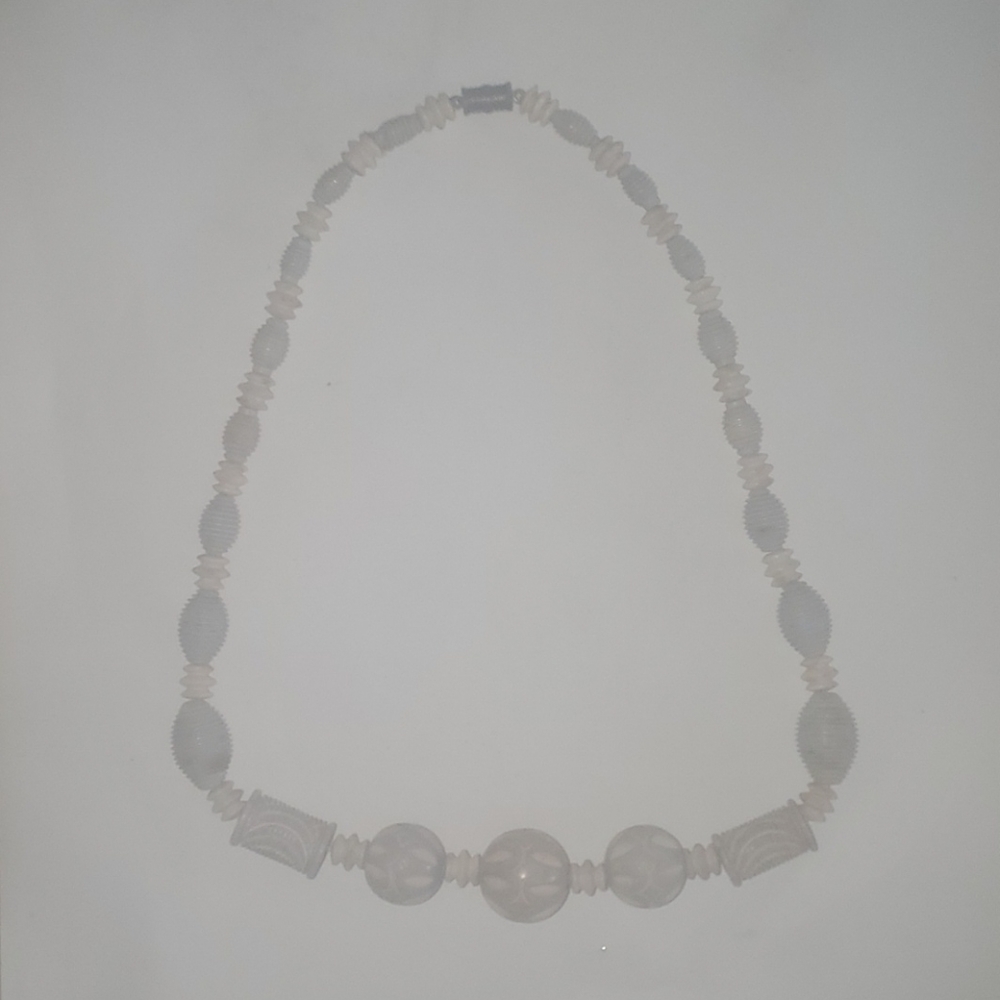 Carved bead necklace